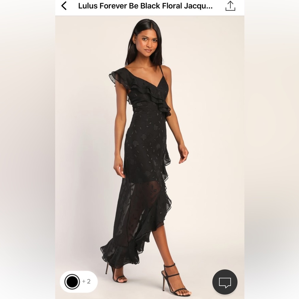 NWT - Lulus- Black half shoulder High low dress